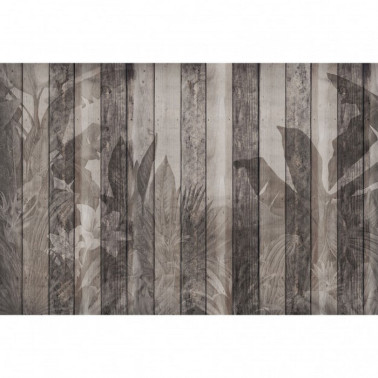 Tropical Dark Wood Wall DOM423