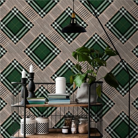 Checkered Patchwork British Green WP20389