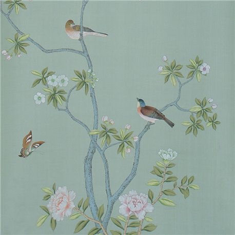 Badminton Standard on Blue Grey dyed silk