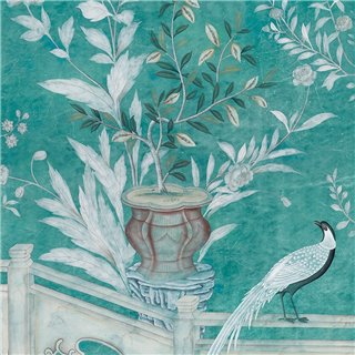 Salon Vert Standard on custom blue Edo Xuan paper