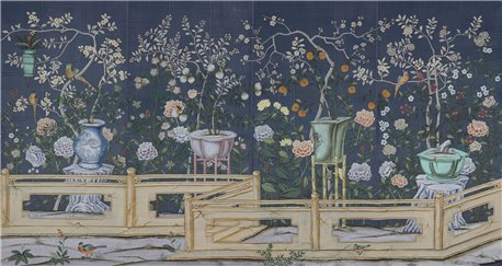 Temple Newsam Standard on Dark Blue India tea paper