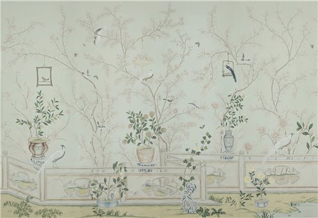 Salon Vert Standard on Adam Grey dyed silk