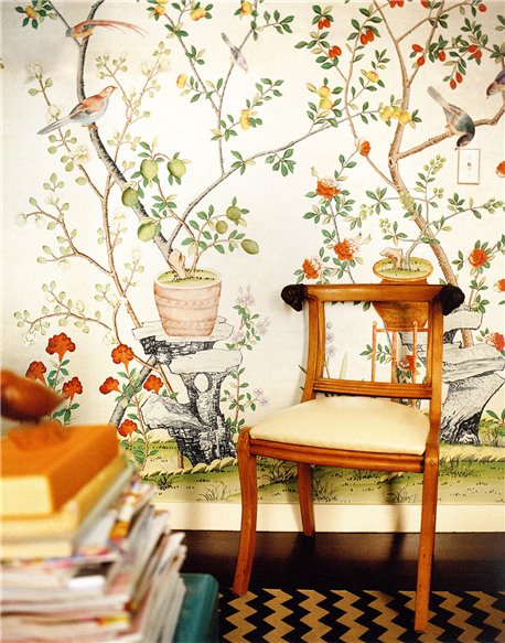 Jardinières & Citrus Trees Standard on Natural Mica Mettallic silk