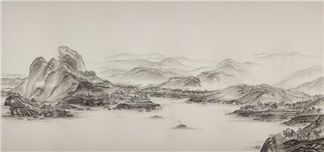 A Thousand Li of Rivers and Mountains A Thousand Li of Rivers and Mountains Full custom Bleached White dyed silk
