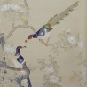 Japanese Garden Full cusxtom on Faint Gold metallic silk