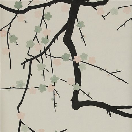 Plum Blossom Full custom on Bleached White dyed silk