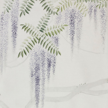 Wissteria Lavender on Natural Mica metallic silk