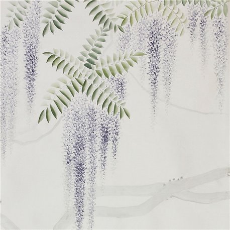 Wissteria Lavender on Natural Mica metallic silk