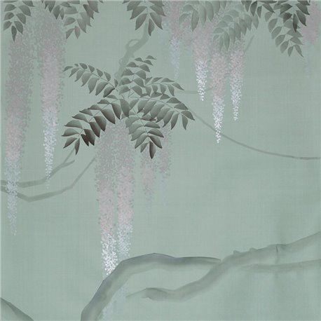 Wissteria Part custom on Blue Grey dyed silk