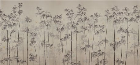 Distant Bamboo Part custom on Lead Grey dyed silk
