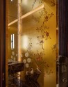 Japanese Garden Original on Deep Rich gold gilded paper with broze pearlescent antiquing