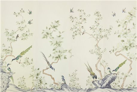 Japanese Garden Part custom on Ivory dyed silk