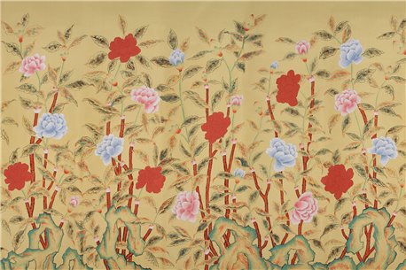 Koren Peony Original on Sienna Earth dyed silk