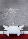 Matsushima Waves Hokusai on Gun Metal dyed silk