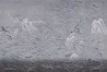 Matsushima Waves Hokusai on Gun Metal dyed silk