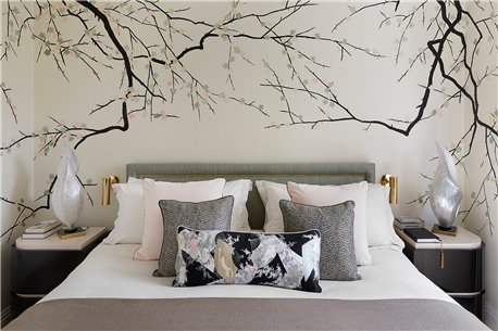Plum Blossom Full custom on Bleached White dyed silk