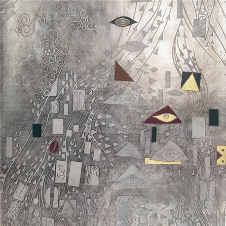Klimt Polished Silver bas elief gilded paper