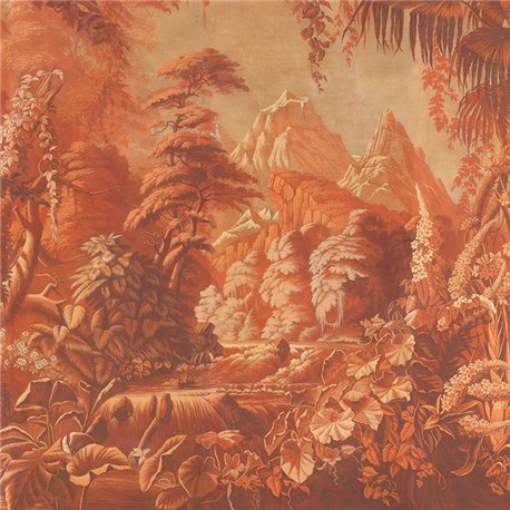 L´Eden Coral Monochromatic on antique scenix Xuan paper