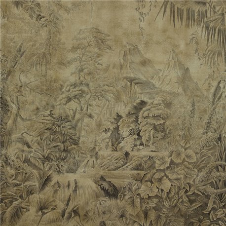 L´Eden Full custom monochromatic on custom brown painted Xuan paper