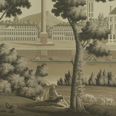 Monuments of Paris Terre Foncée on scenic paper