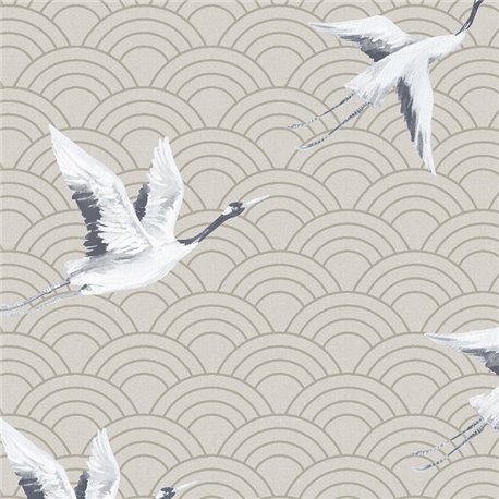 Japanese Cranes Light Gold DYW0011