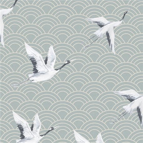 Japanese Cranes Oriental Green DYW0012 Japanese Cranes Oriental Green DYW0012