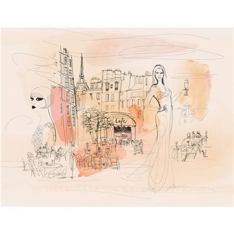WATERCOLOR AND PARIS IN FASHION AS-19 WATERCOLOR AND PARIS IN FASHION AS-19