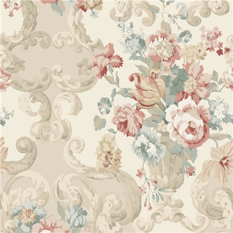 Floral Rococo Lovat Red FG103-R114 Floral Rococo Lovat Red FG103-R114
