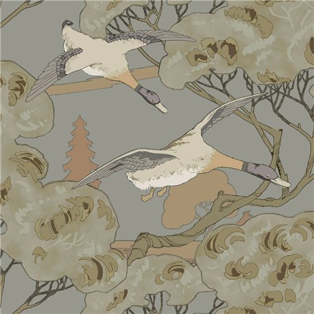 Grand Flying Ducks Grey Blue FG102-A116 Grand Flying Ducks Grey Blue FG102-A116