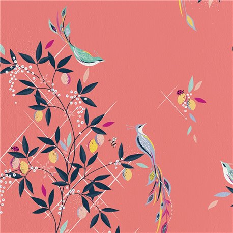 Bird and Trellis Peach SM0033-01