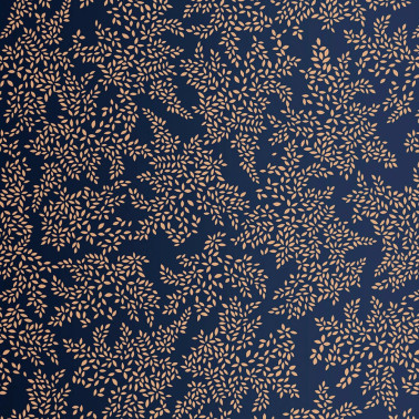 Metallic Leaves Navy SM0021-02