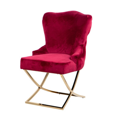 SILLA VELVET CAPITONE ROJO BRUNY REF-914024