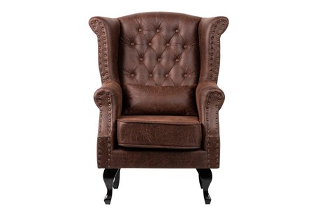 SILLON PU MARRON PATAS MADERA REF-800102