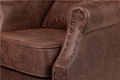 SILLON PU MARRON PATAS MADERA REF-800102