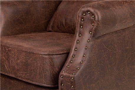 SILLON PU MARRON PATAS MADERA REF-800102