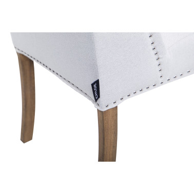 BEIGE LEINEN CAPITONE STUHL...