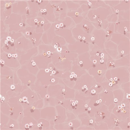 Floral Bath Mural Wallpaper - Blush