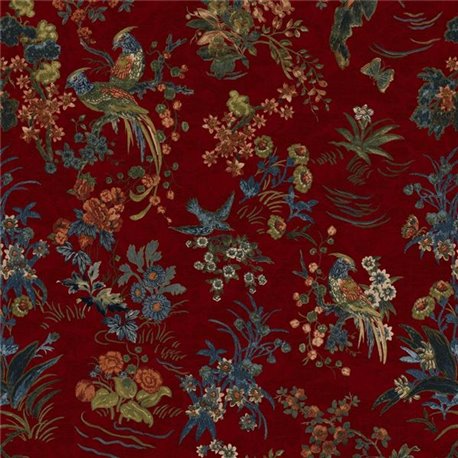 Campbell Floral Lacquer Red FRL5157-01 Campbell Floral Lacquer Red FRL5157-01