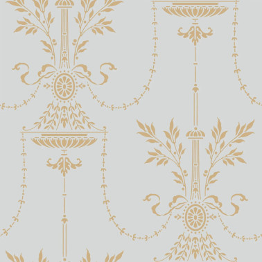Dorset Metallic Gold On Print Room Blue 88-7031