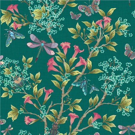 Jewel A Flutter Teal and Coral BMHD002-04C Jewel A Flutter Teal and Coral BMHD002-04C