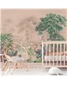 TROPICAL WALLPAPER - SCENIC LANDSCAPE - LIGHT BLUSH