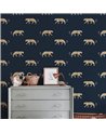 LEOPARD WALLPAPER - LEOPARD - NAVY BLUE