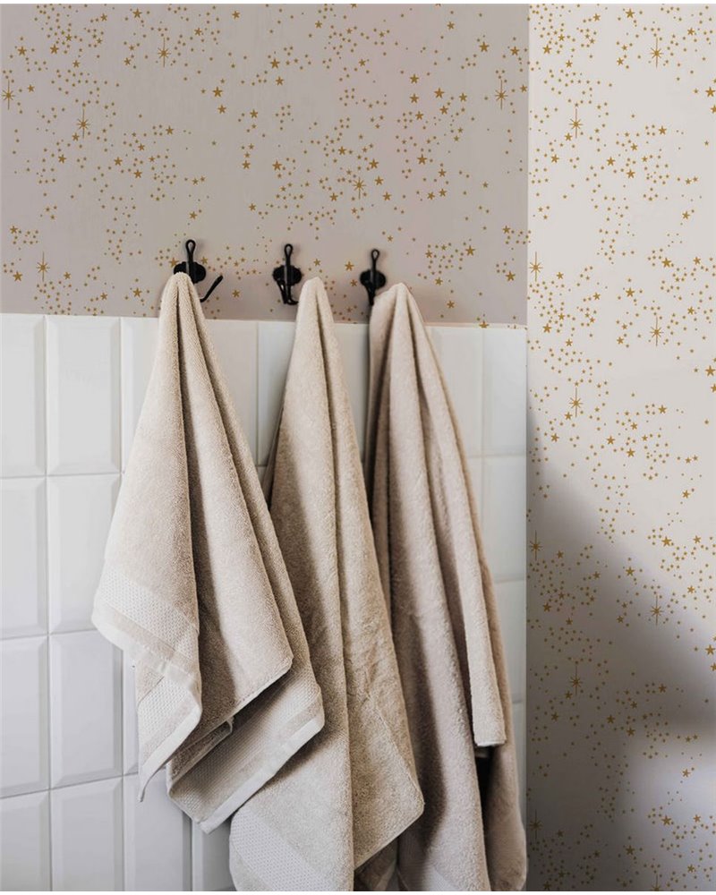 STARRY WALLPAPER - STARDUST OFF WHITE-GOLD