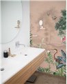 TROPICAL WALLPAPER - SCENIC LANDSCAPE - LIGHT BLUSH