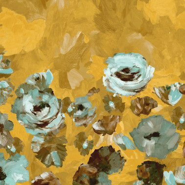 Paeonia Twin Wall Teal Gold 26961