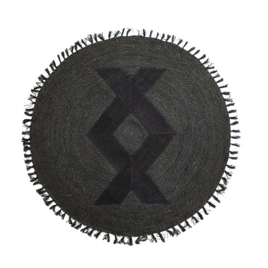 RUG 200X200 JUTE BLACK REF.-82017-00