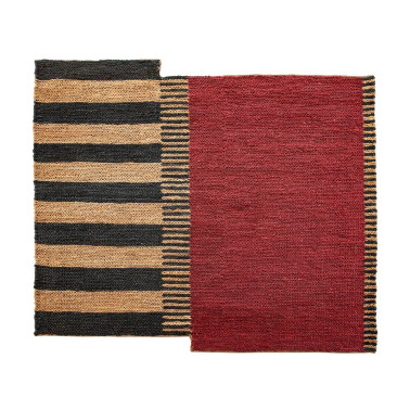 TAPIS 200X250 JUTE NATUREL/NOIR/ROUGE REF.-82004-00