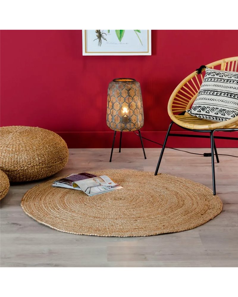 ALFOMBRA NATURAL YUTE DECORACIÓN 200 X 200 X 1 CM REF.-106831