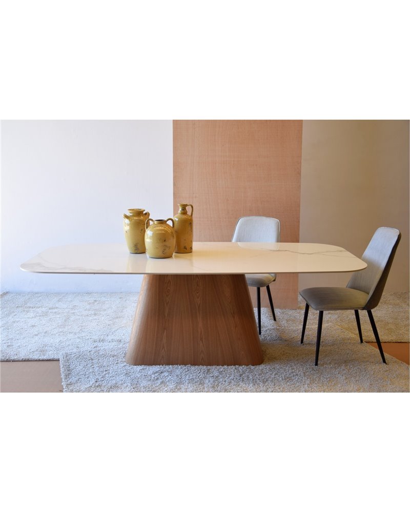 MESA COMEDOR CERAMICO BASE FRESNO MATE REF. 34AC20810