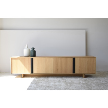 MUEBLE TV ROBLE NATURALMETAL NEGRO MATE REF. 34H301R